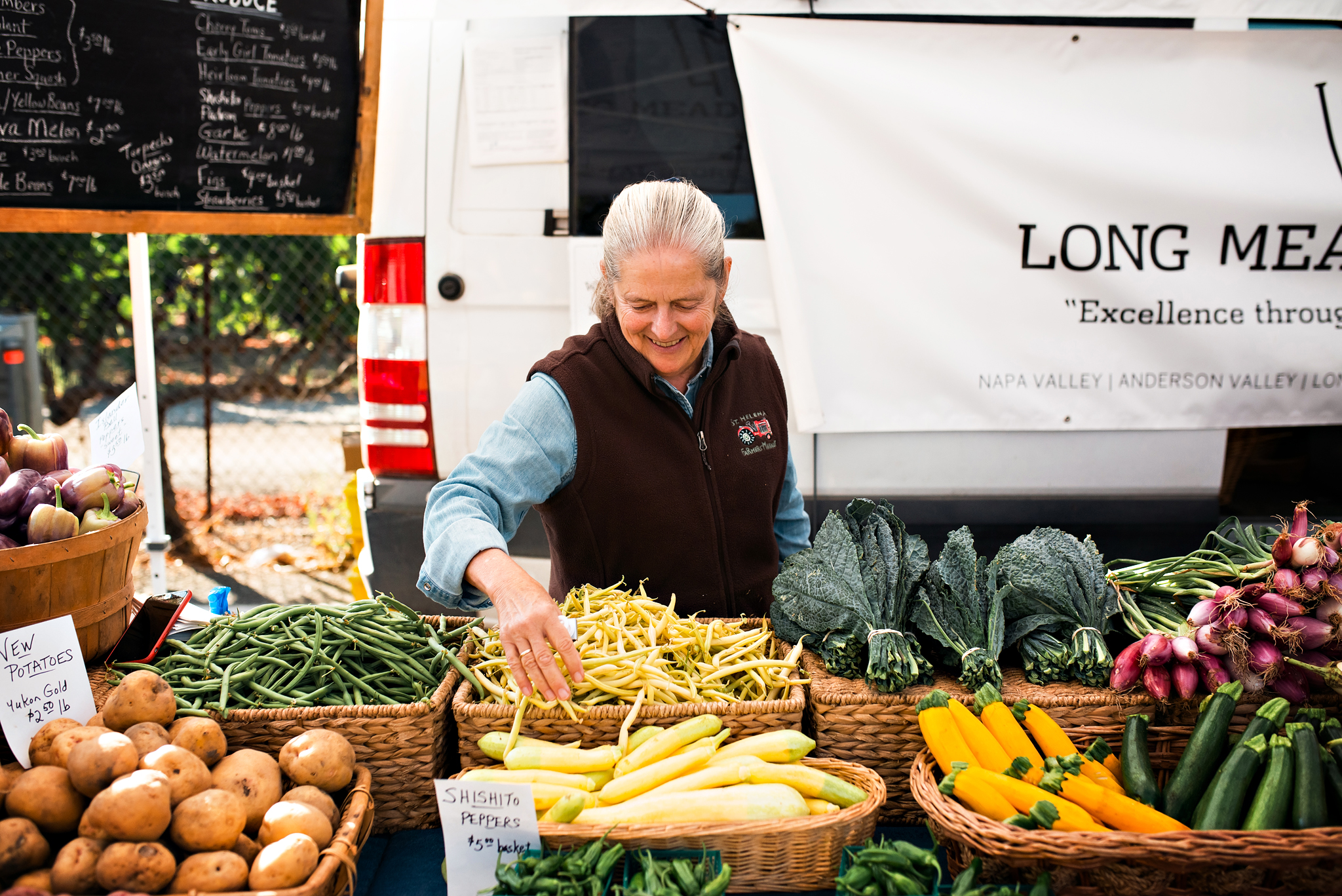 LMR_FarmersMarket_2018-6694 WEB Fresh vegetables sold at the Farmers Market and grown by Long Meadow Ranch