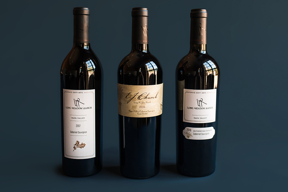 Bottles of Long Meadow Ranch Cabernet Sauvignon