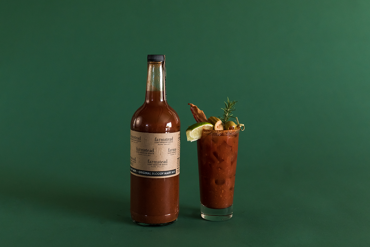 bloodymaryblog Farmstead Bloody Mary next to Bloody Mary mix