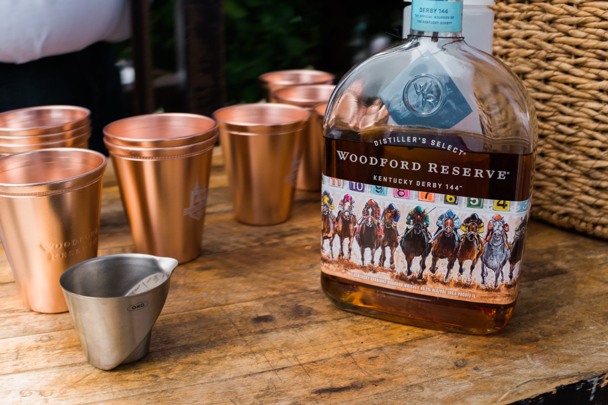 LMR_Derby_2018-6019 Bottle of Woodford Reserve next to copper cups