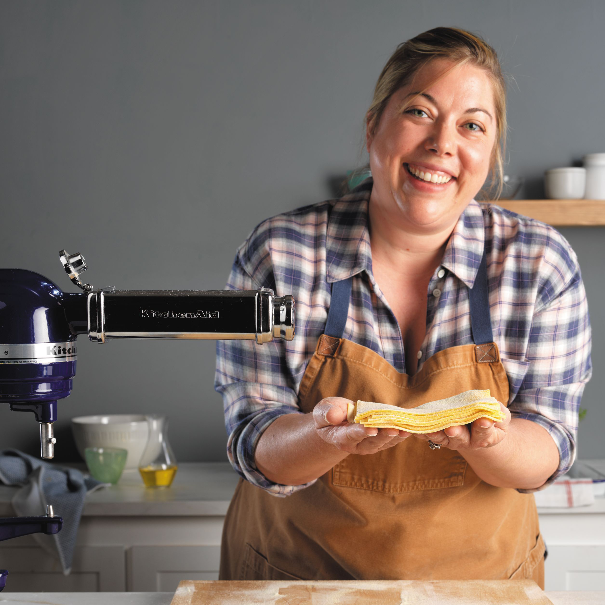 Farmstead team member making pasta